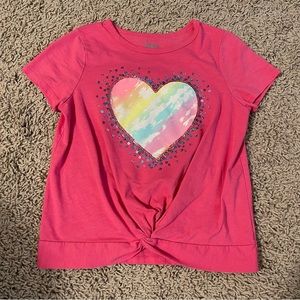 Heart Tie Front Shirt - SO - size 10/12